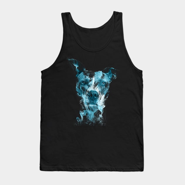 Staffie in the Smoke // Bilcos Designs T-Shirt Tank Top by BilcosDesigns